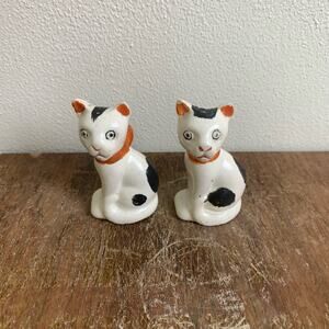 Vintage‎ porcelain hand painted Cats Salt & Pepper Magpie Bug Eyed Kittens Japan